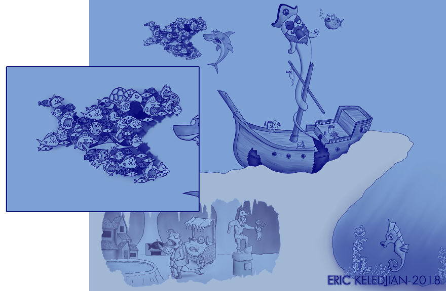 I Challenged Myself To Add One Character A Day To This Fish Drawing For 30 Days Until I Got This Result I Challenged Myself To Add One Character A Day To This Fish Drawing For 30 Days Until I Got This Result