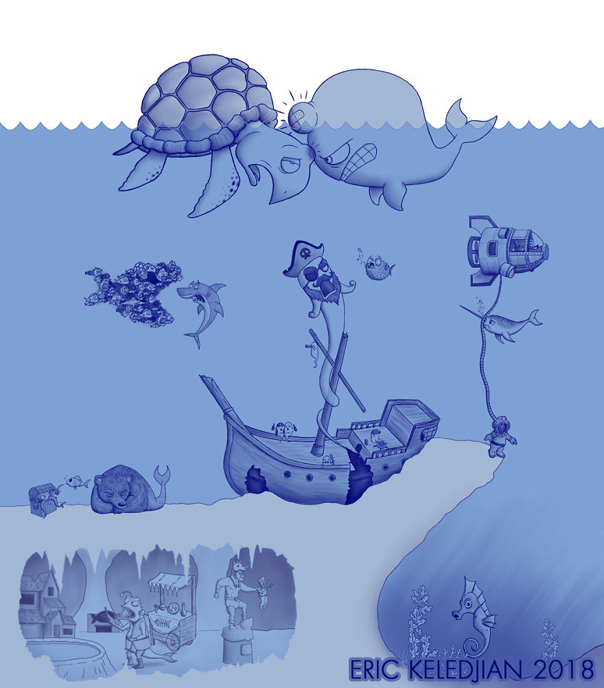 I Challenged Myself To Add One Character A Day To This Fish Drawing For 30 Days Until I Got This Result I Challenged Myself To Add One Character A Day To This Fish Drawing For 30 Days Until I Got This Result