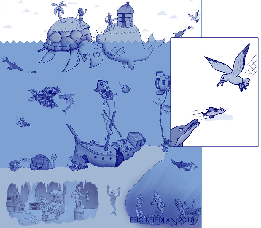 I Challenged Myself To Add One Character A Day To This Fish Drawing For 30 Days Until I Got This Result I Challenged Myself To Add One Character A Day To This Fish Drawing For 30 Days Until I Got This Result