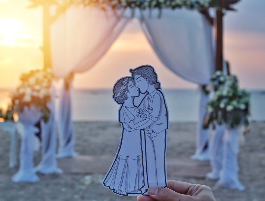 Instead Of Casual Pictures, We Documented Our Wedding In A More Interesting Way Instead Of Casual Pictures, We Documented Our Wedding In A More Interesting Way