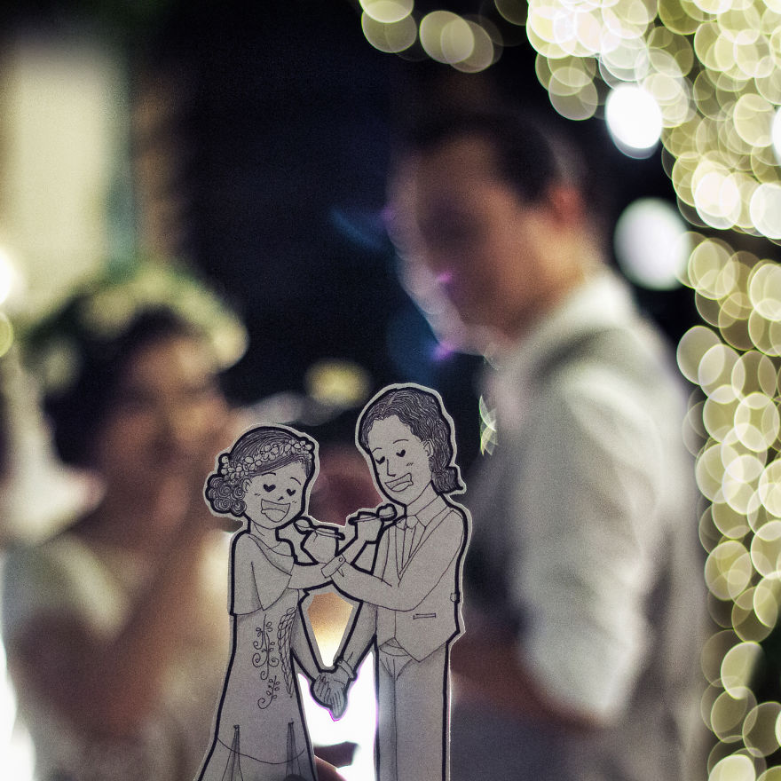 Instead Of Casual Pictures, We Documented Our Wedding In A More Interesting Way Instead Of Casual Pictures, We Documented Our Wedding In A More Interesting Way