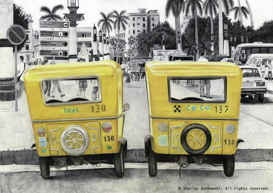 Cities And Landmarks Drawn With Ballpoint Pen Cities And Landmarks Drawn With Ballpoint Pen