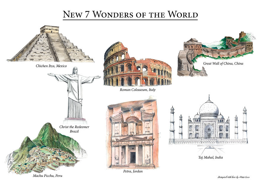 I Created A Map Showing The New 7 Wonders Of The World I Created A Map Showing The New 7 Wonders Of The World