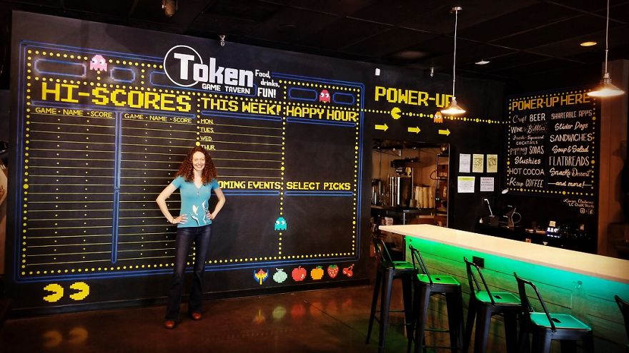 I Created This Pac-Man Themed Chalkboard I Created This Pac-Man Themed Chalkboard