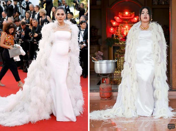 Woman Hilariously Recreates Celebrity Outfits Using Food, And The Result Is Better Than The Original Woman Hilariously Recreates Celebrity Outfits Using Food, And The Result Is Better Than The Original