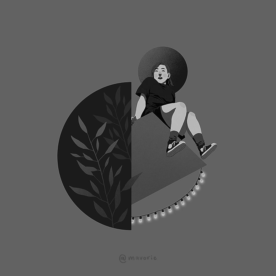 I Create Minimalist Illustrations Using Geometric Shapes