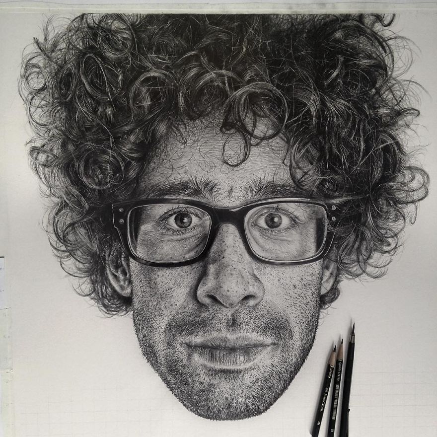 Artist Makes Hyper Realistic Drawings To The Point Where We See The Pores Of The Skin Artist Makes Hyper Realistic Drawings To The Point Where We See The Pores Of The Skin