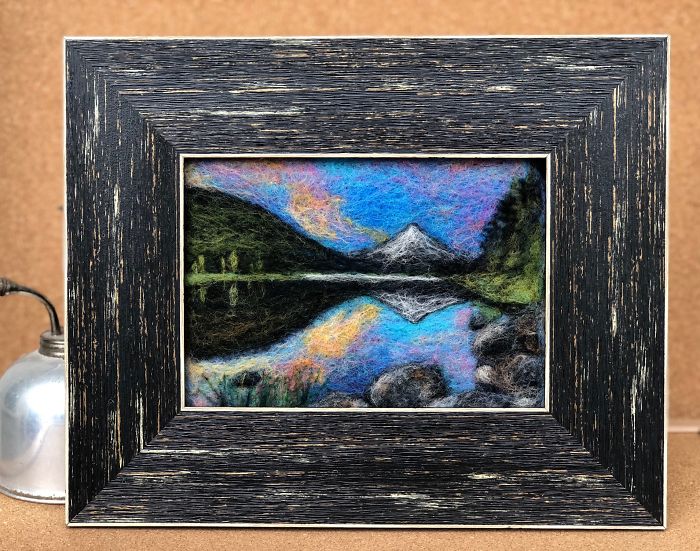 Needle Felted Painting Tulip Fields Woodburn Oregon