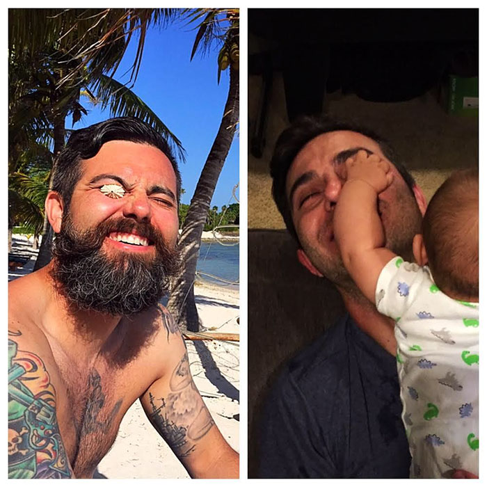 Got Toddlered: Parents Share Photos Of Them Before And After Having Kids, And The Difference Is Hilarious Got Toddlered: Parents Share Photos Of Them Before And After Having Kids, And The Difference Is Hilarious