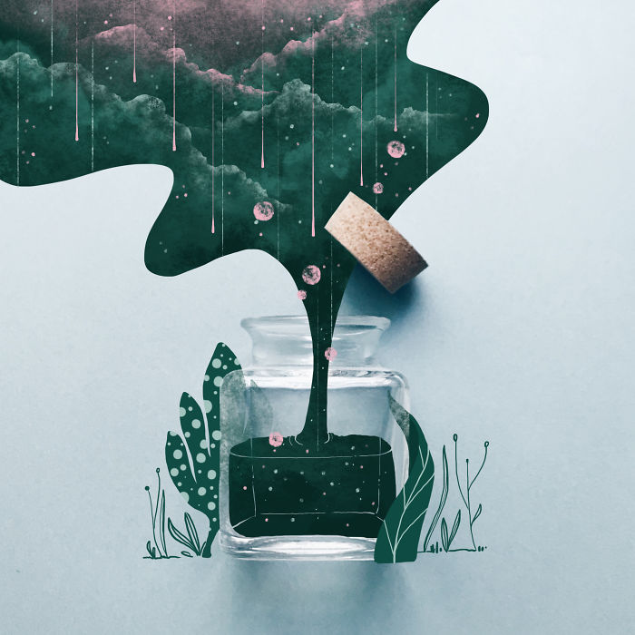 I Draw Around Random Objects I Find On My Work Desk To Create Surreal New Worlds