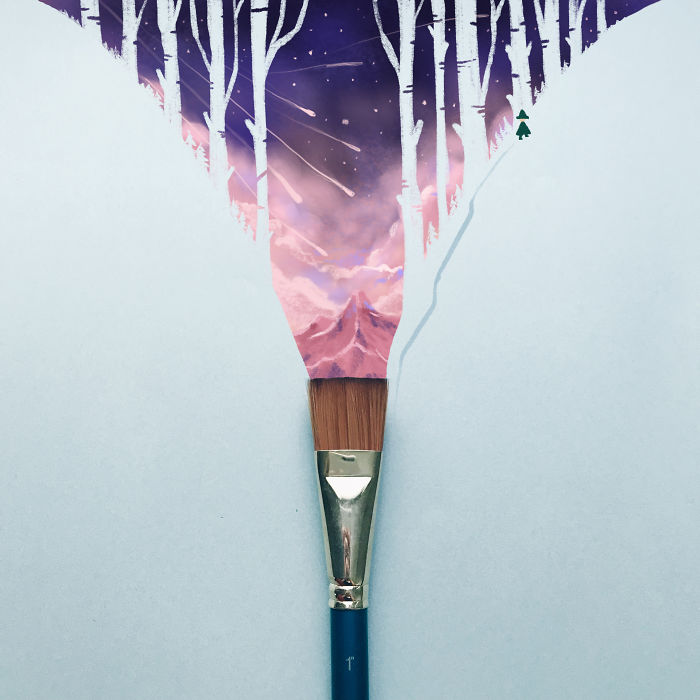 I Draw Around Random Objects I Find On My Work Desk To Create Surreal New Worlds