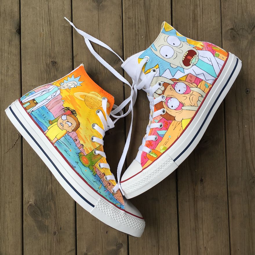 I Hand-Painted These Shoes With Rick And Morty Characters I Hand-Painted These Shoes With Rick And Morty Characters