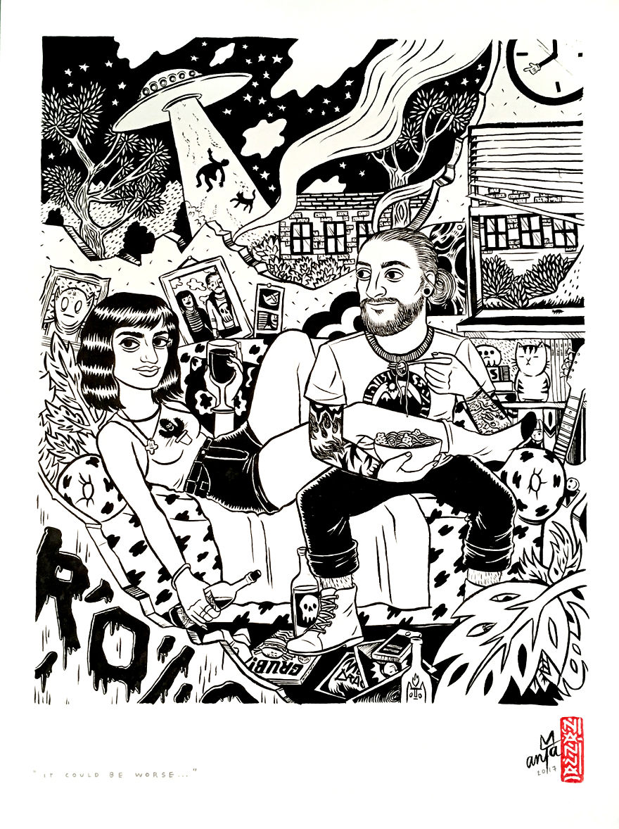 I Create Weird One-Of-A-Kind Cartoonish Family Portraits I Create Weird One-Of-A-Kind Cartoonish Family Portraits