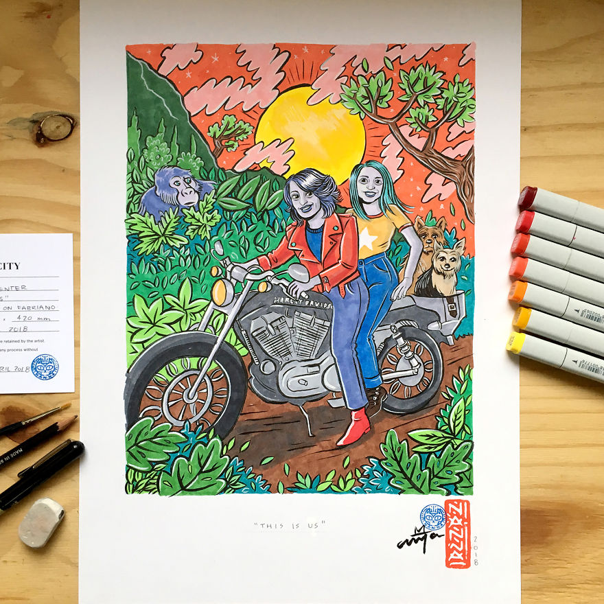 I Create Weird One-Of-A-Kind Cartoonish Family Portraits I Create Weird One-Of-A-Kind Cartoonish Family Portraits