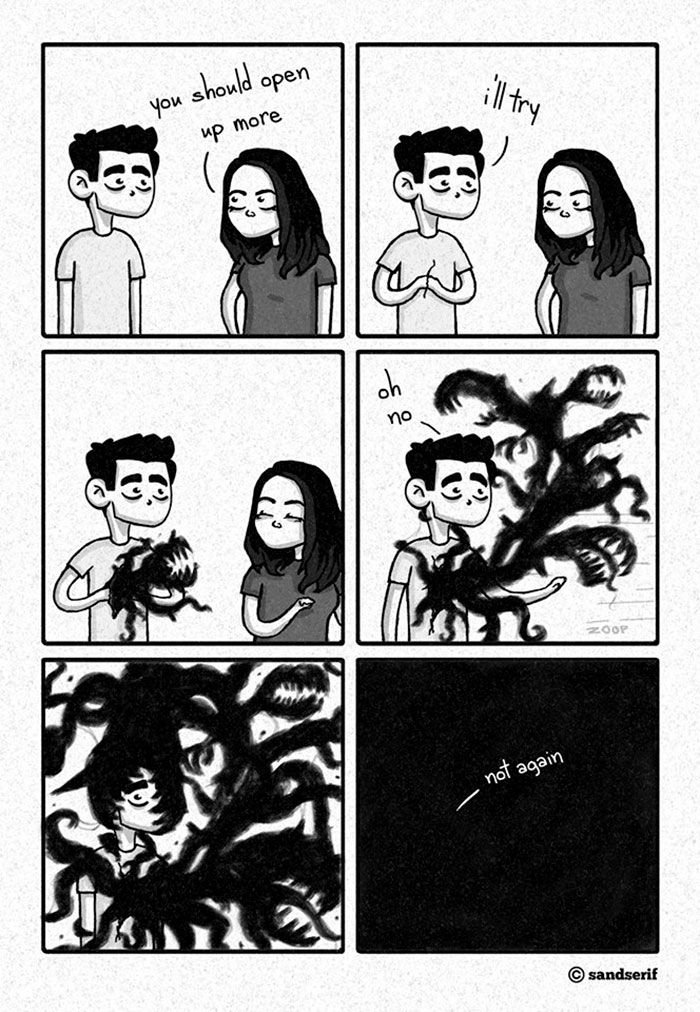 45 Dark And Amusing Comics That I Made About My Life To Express Myself