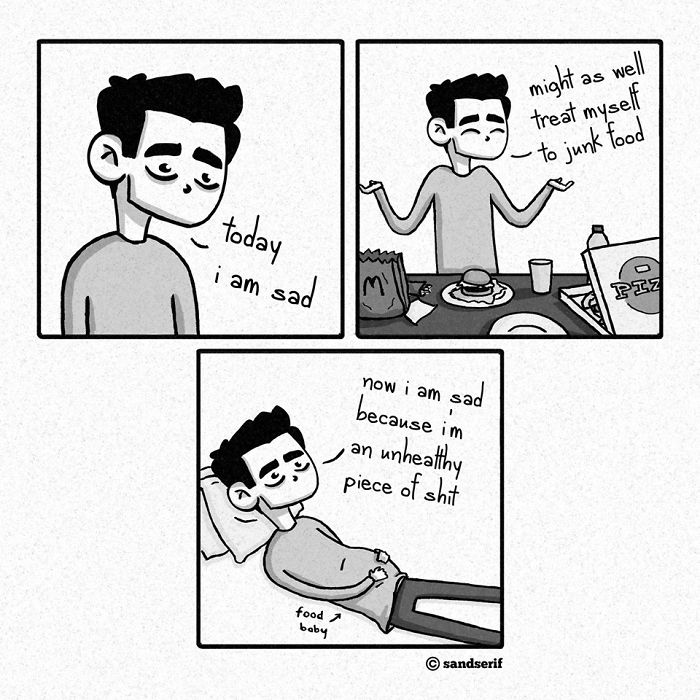 45 Dark And Amusing Comics That I Made About My Life To Express Myself