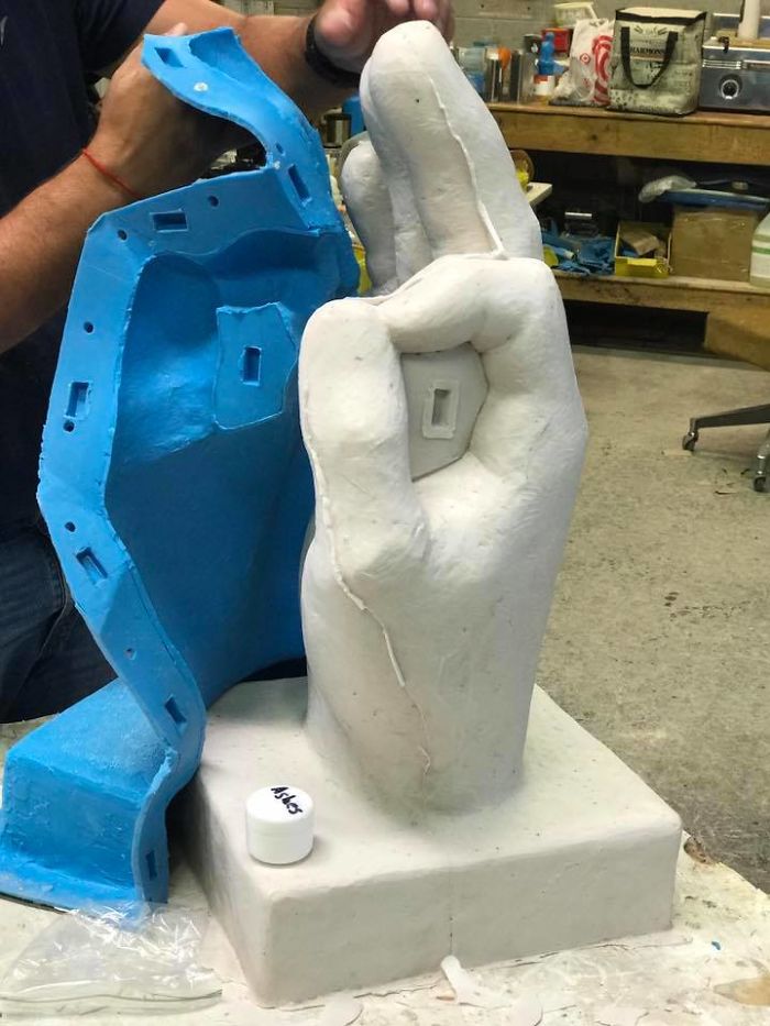 Sculpted A 2 Ft. Tall “Ok” Hand Statue Sculpted A 2 Ft. Tall “Ok” Hand Statue