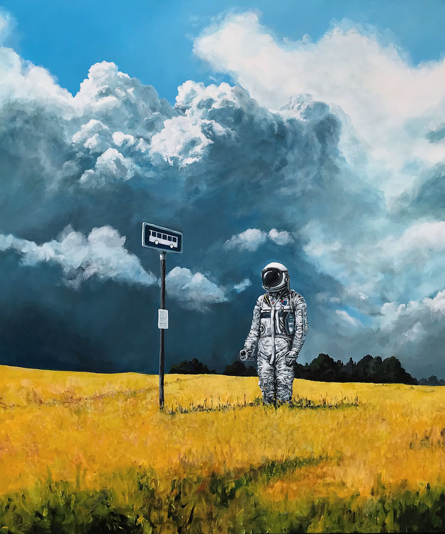 I Create Melancholic Paintings Of Astronauts And Sheep I Create Melancholic Paintings Of Astronauts And Sheep