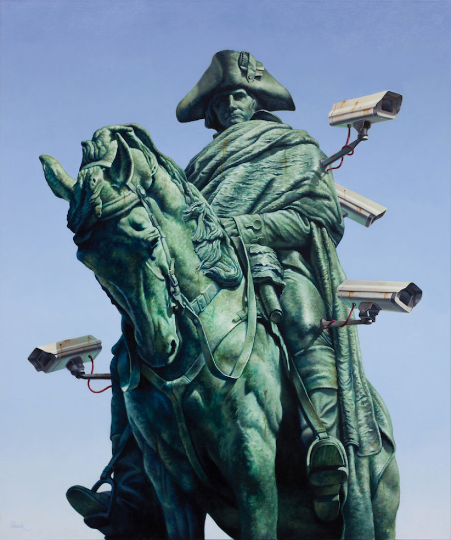 Paintings Of Statues Mocked With Modern Objects Paintings Of Statues Mocked With Modern Objects