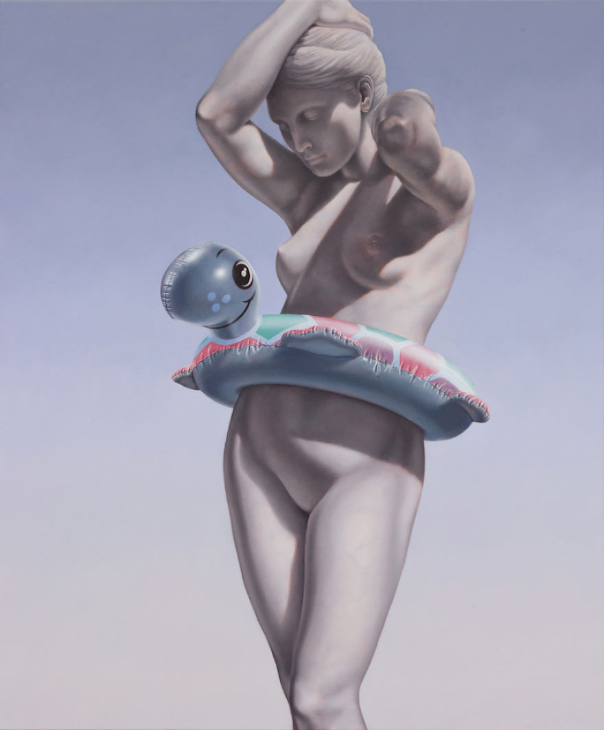 Paintings Of Statues Mocked With Modern Objects Paintings Of Statues Mocked With Modern Objects