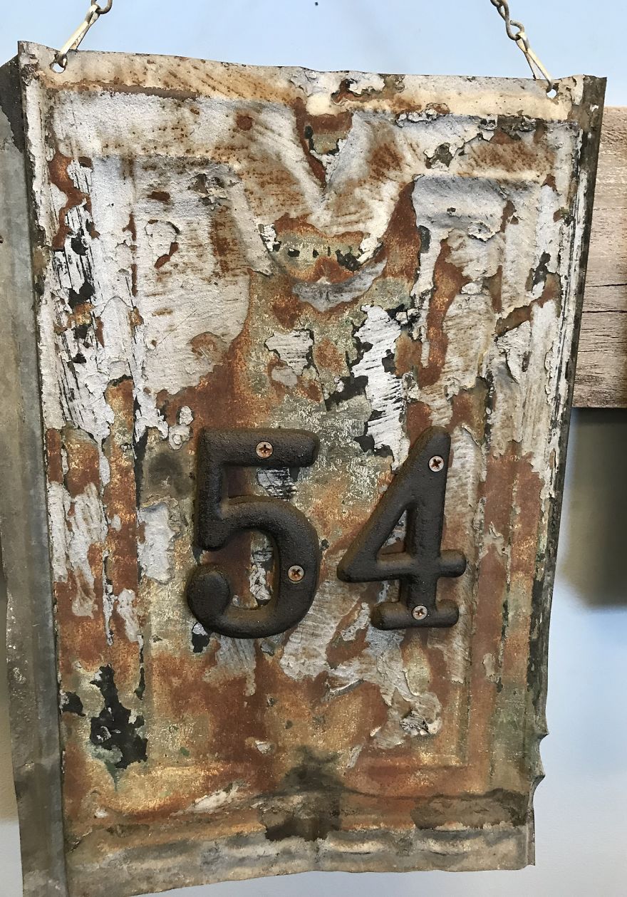 I Transform Architectural Tin Roof Tiles Into Incredible Street Number Address Signs I Transform Architectural Tin Roof Tiles Into Incredible Street Number Address Signs