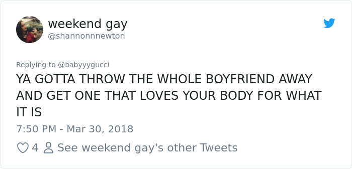 Woman Shares Boyfriend’s Body Shaming Texts On Twitter Asking What To Do, Dumps Him With Internet’s Help Woman Shares Boyfriend’s Body Shaming Texts On Twitter Asking What To Do, Dumps Him With Internet’s Help