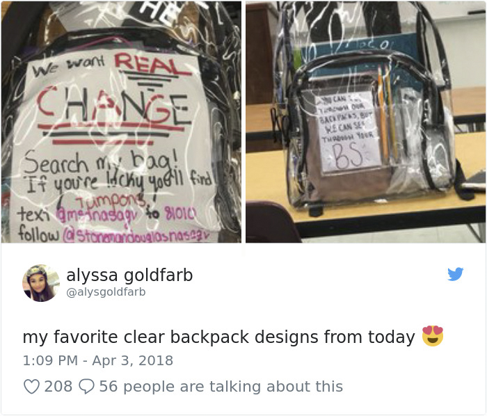 Parkland Students Are Trolling Their Mandatory Clear Backpacks By Carrying Things That Scare Conservatives The Most