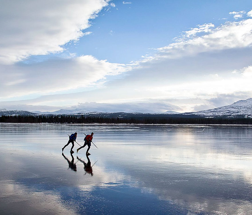 Guy Skates On Thin Black Ice And The Sound It Makes Is Out Of This World