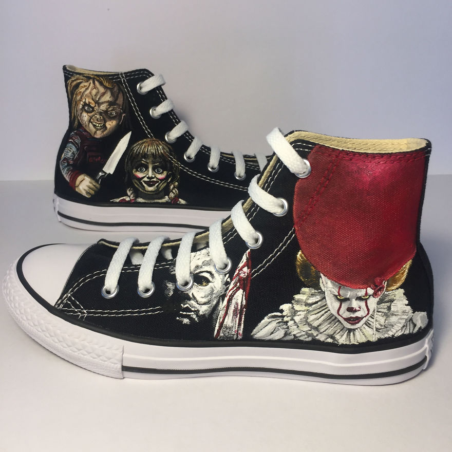 I Turned These Boring Shoes Into A Perfect Pair For A 9-Year-Old Horror Movie Fan I Turned These Boring Shoes Into A Perfect Pair For A 9-Year-Old Horror Movie Fan