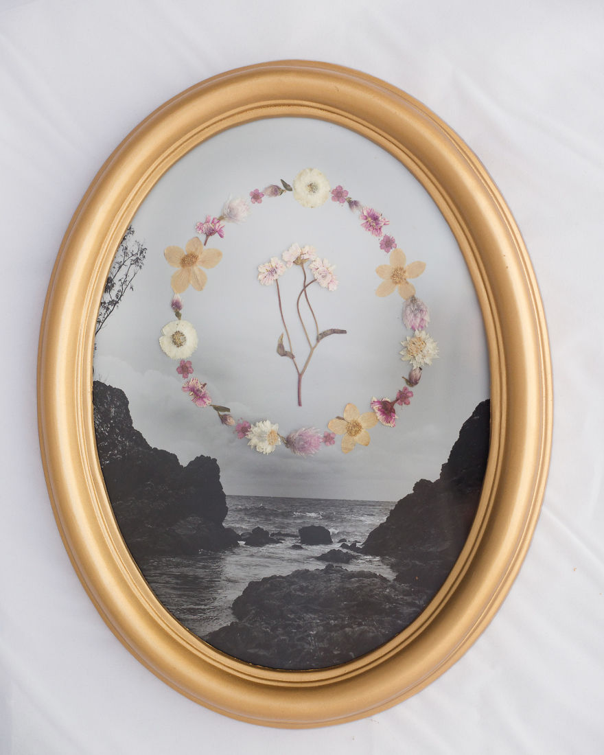 I&#8217;m Obsessed With Adding Real Pressed Flowers To My Photographs And Then Preserving Them In Vintage Frames