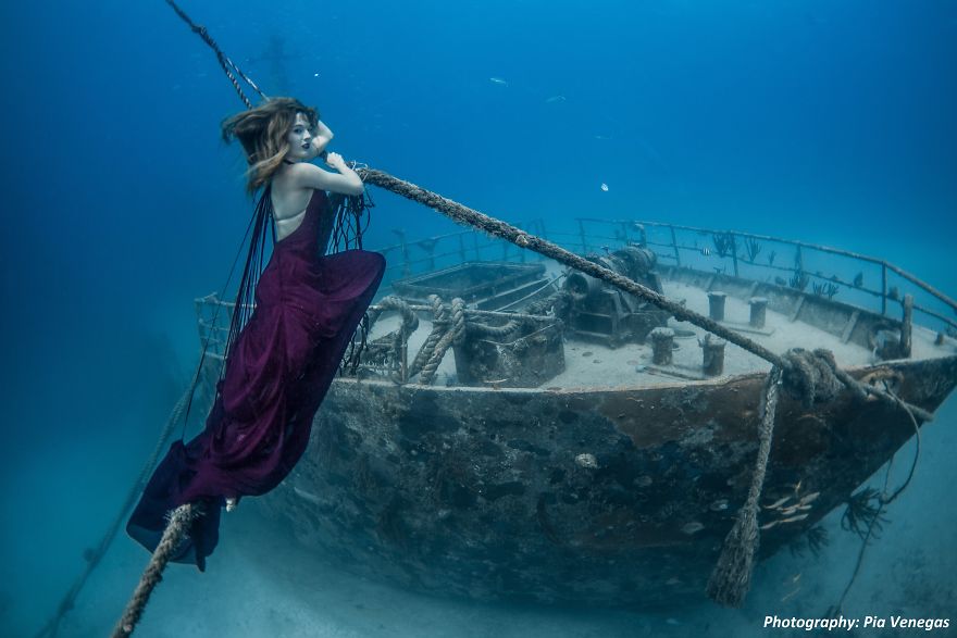 A Mermaid Swimming To Save Sharks