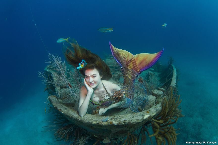 A Mermaid Swimming To Save Sharks