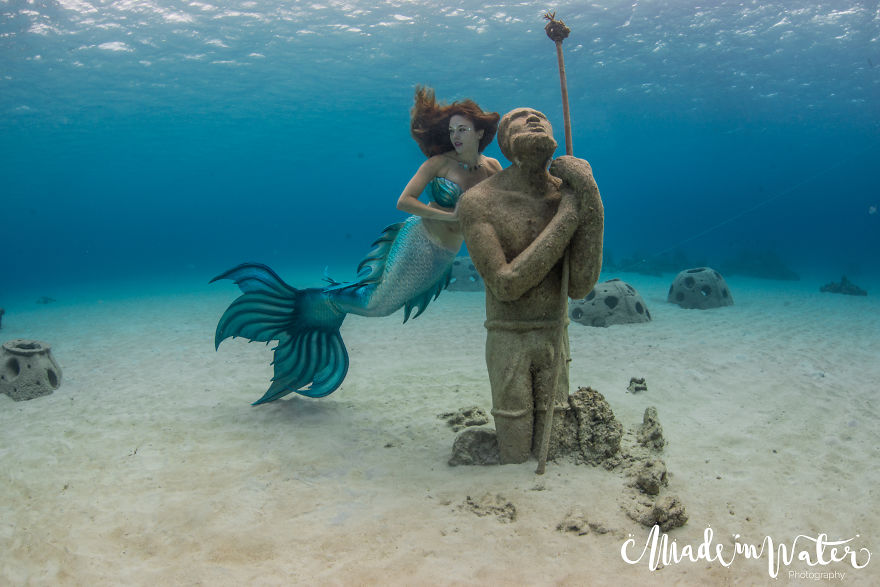 A Mermaid Swimming To Save Sharks