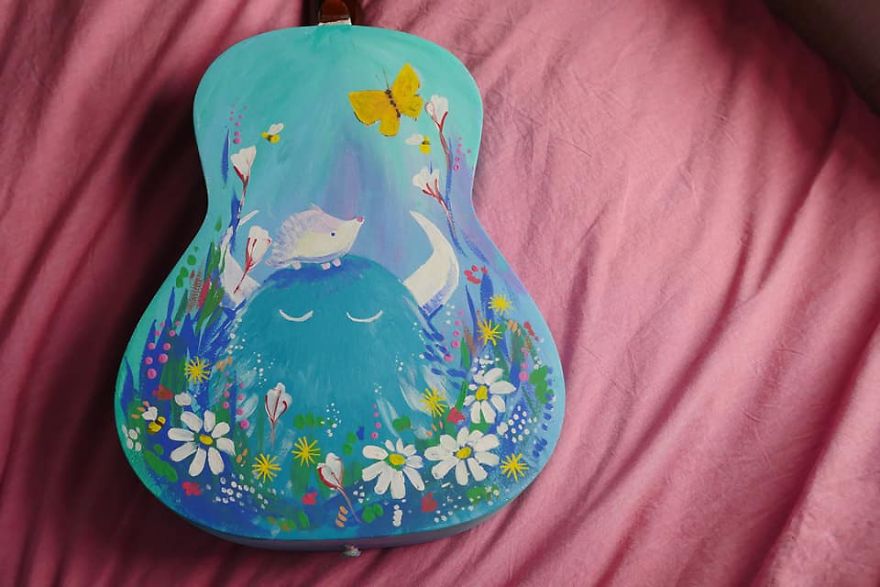 I Was Commissioned To Paint A Guitar To Reflect The Owner&#8217;s Personality
