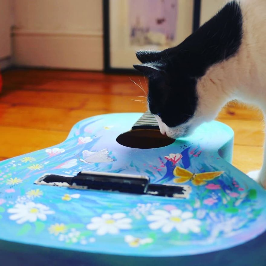 I Was Commissioned To Paint A Guitar To Reflect The Owner&#8217;s Personality