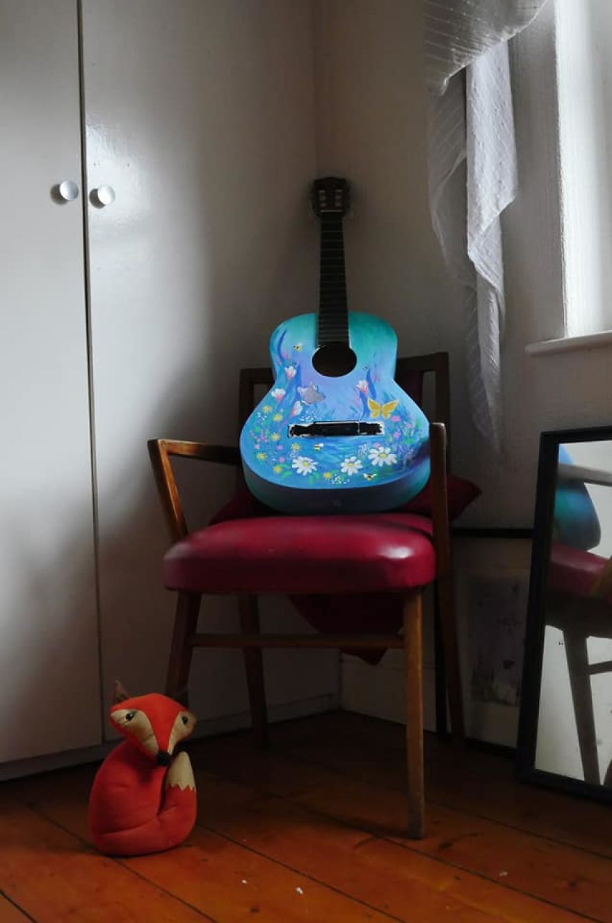 I Was Commissioned To Paint A Guitar To Reflect The Owner&#8217;s Personality