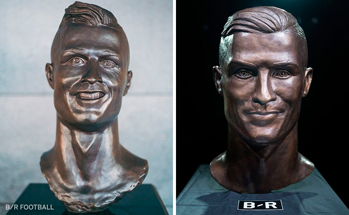 Internet Laughed At This Guy’s First Attempt At Cristiano Ronaldo’s Bust, So He Tries The Second Time Internet Laughed At This Guy’s First Attempt At Cristiano Ronaldo’s Bust, So He Tries The Second Time