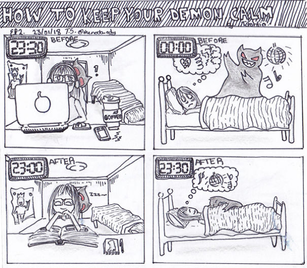 I Turned My Methods Of Coping With Anxiety Into 8 Humourous Hand-Drawn Self-Care Comic Strips