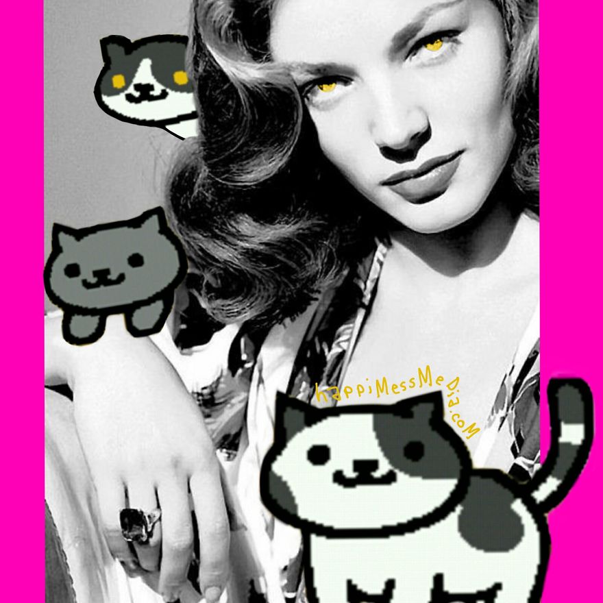 Vintage Hollywood Meets Neko Atsume  Featured In Doodle Series