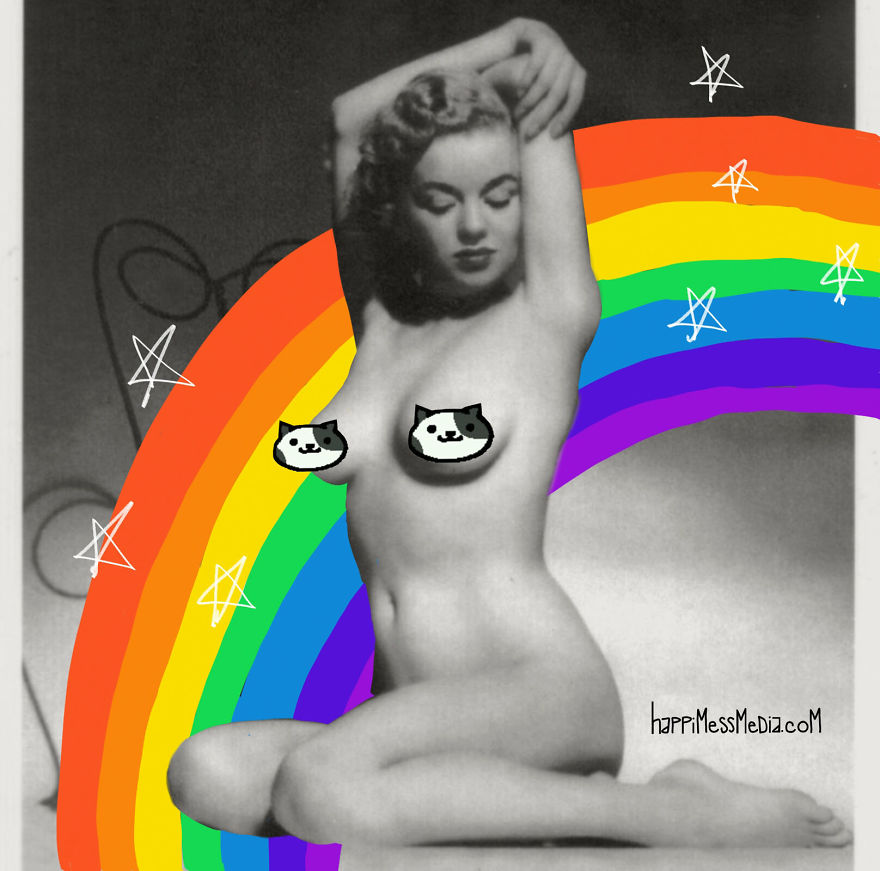 Vintage Hollywood Meets Neko Atsume  Featured In Doodle Series