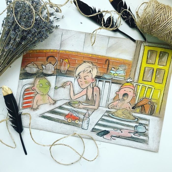 Russian Mother Of Two Creates Hilariously Honest Illustrations About Her Everyday Problems