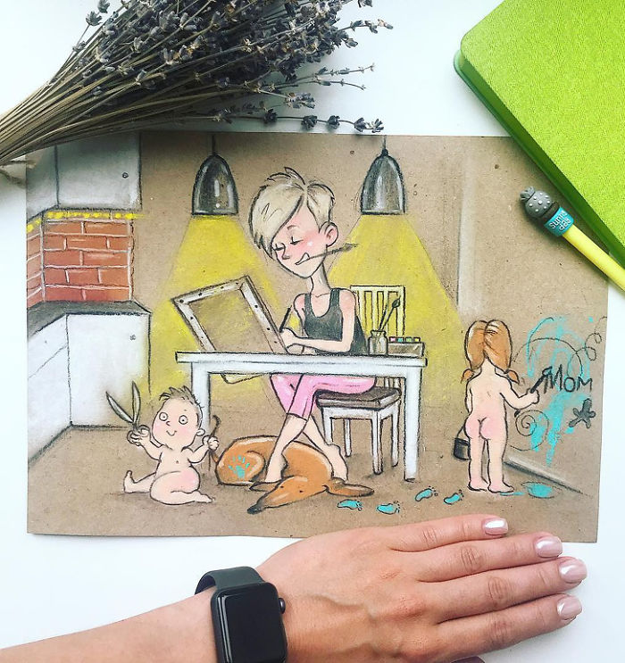 Russian Mother Of Two Creates Hilariously Honest Illustrations About Her Everyday Problems