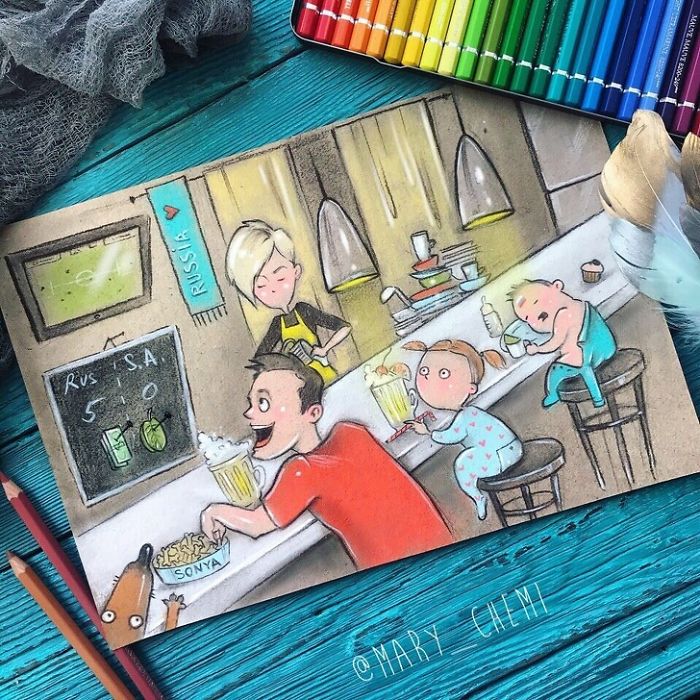 Russian Mother Of Two Creates Hilariously Honest Illustrations About Her Everyday Problems