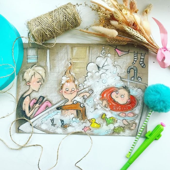 Russian Mother Of Two Creates Hilariously Honest Illustrations About Her Everyday Problems