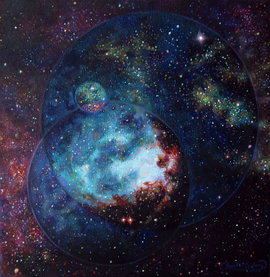 Painting Series Using Hubble Images &#038; Geometry (20+paintings)
