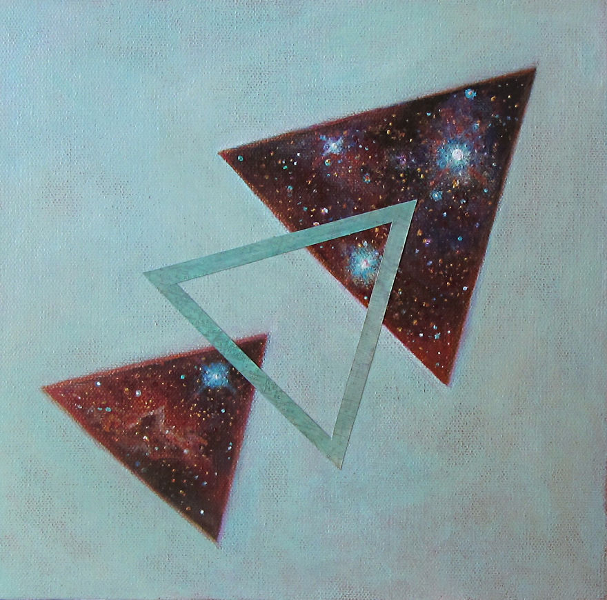 Painting Series Using Hubble Images &#038; Geometry (20+paintings)