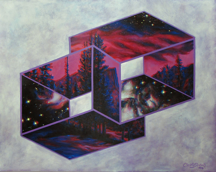 Painting Series Using Hubble Images &#038; Geometry (20+paintings)
