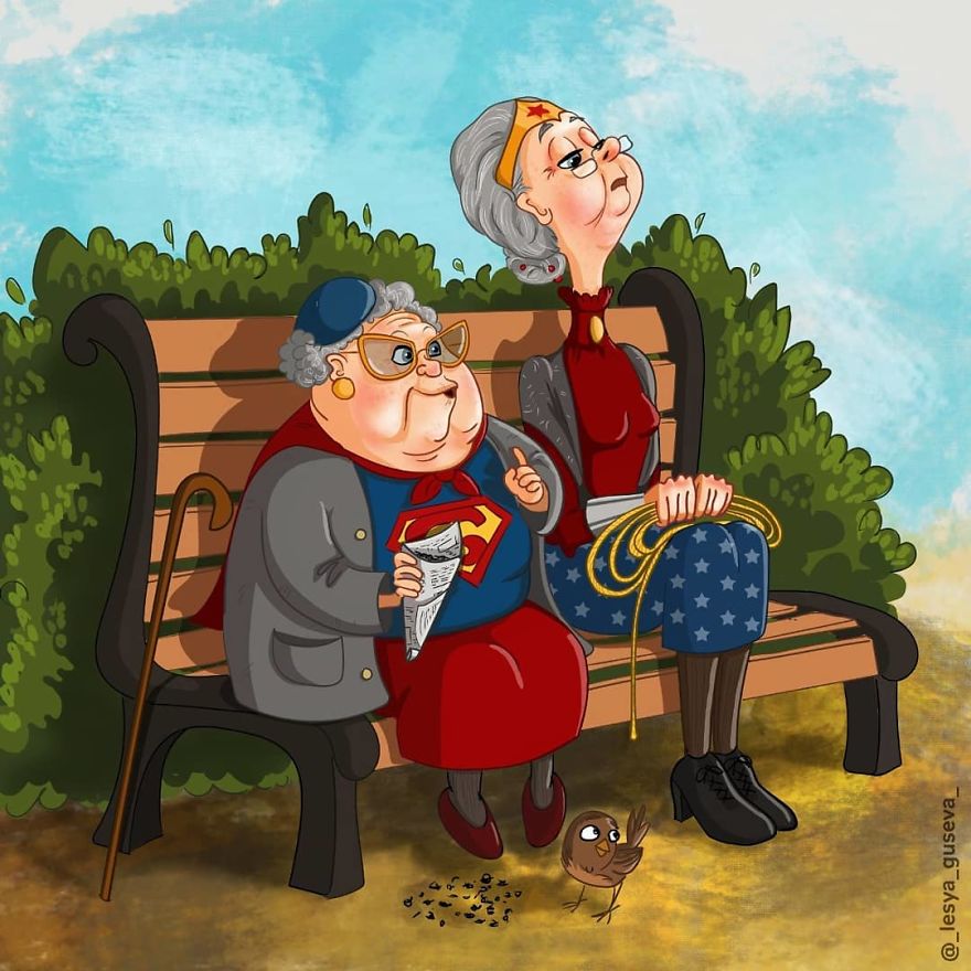 Russian Artist Illustrates What Would Happen If Famous Characters Got Old, And Thor Is Too Cute