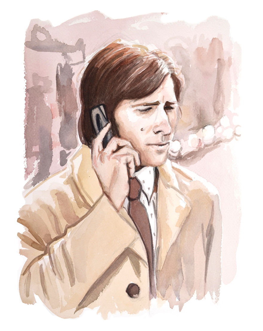 I Made Paintings Of People On The Phone