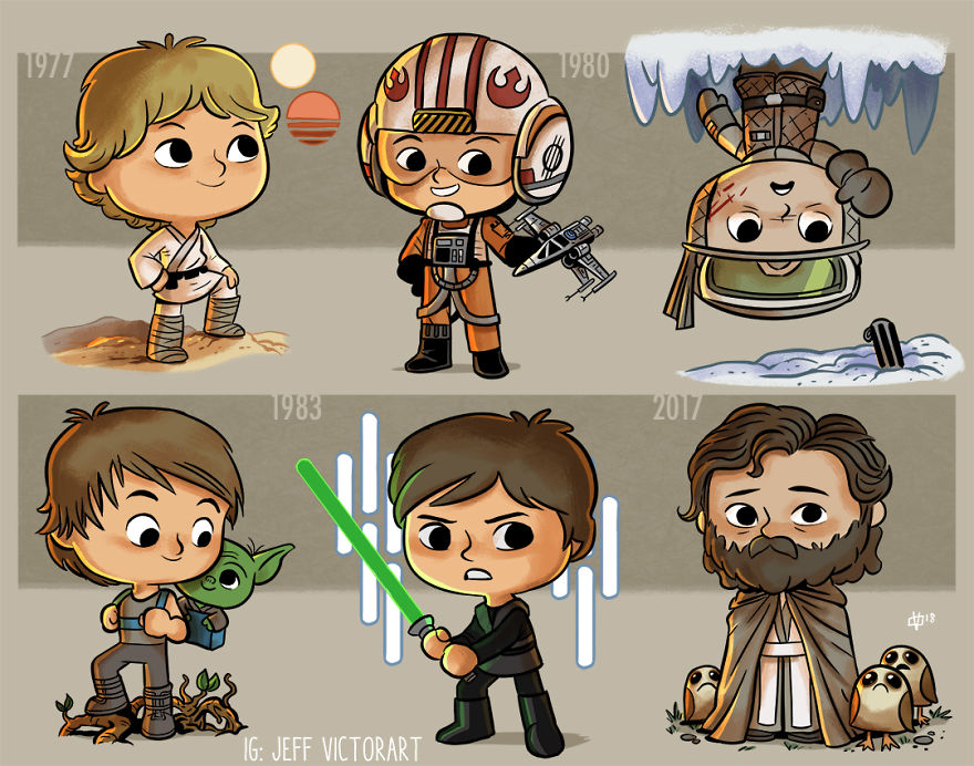 Artist Illustrates The Evolution Of Pop Culture Icons, And The Result Is Too Cute